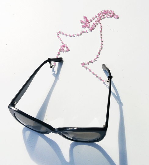 Dark Pink Crystal Bead Sunglass/Eyeglass Chain