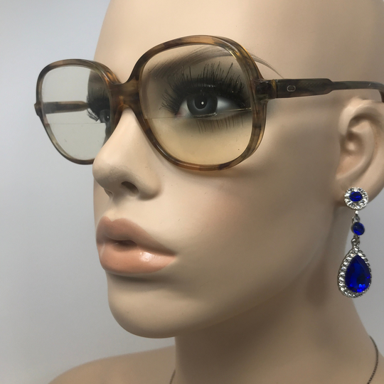 Vintage Tina Ladies Eyeglasses Glasses Frame Brown Green Square Used Eyeglass Frames Retro