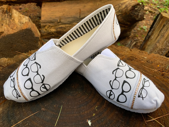 Eyeglasses Studded Slip On Shoes