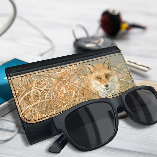 Glasses Case, Eyeglasses Vegan Leather, Sunglasses Spectacles Case For Men & Women, Fox Lovers Gift Idea