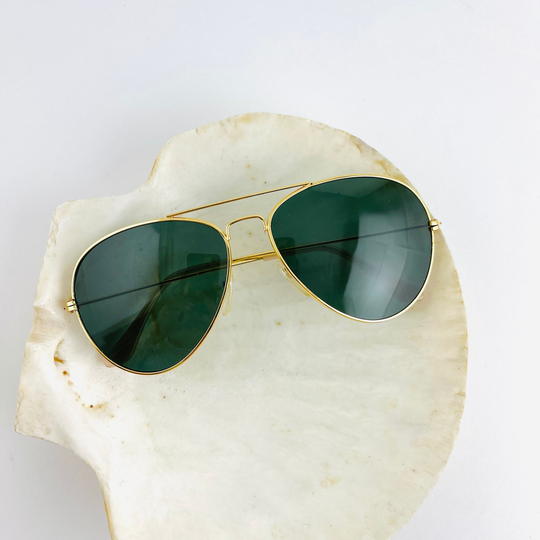 True Vintage Deadstock 90S Gold Wire Aviator Sunglasses
