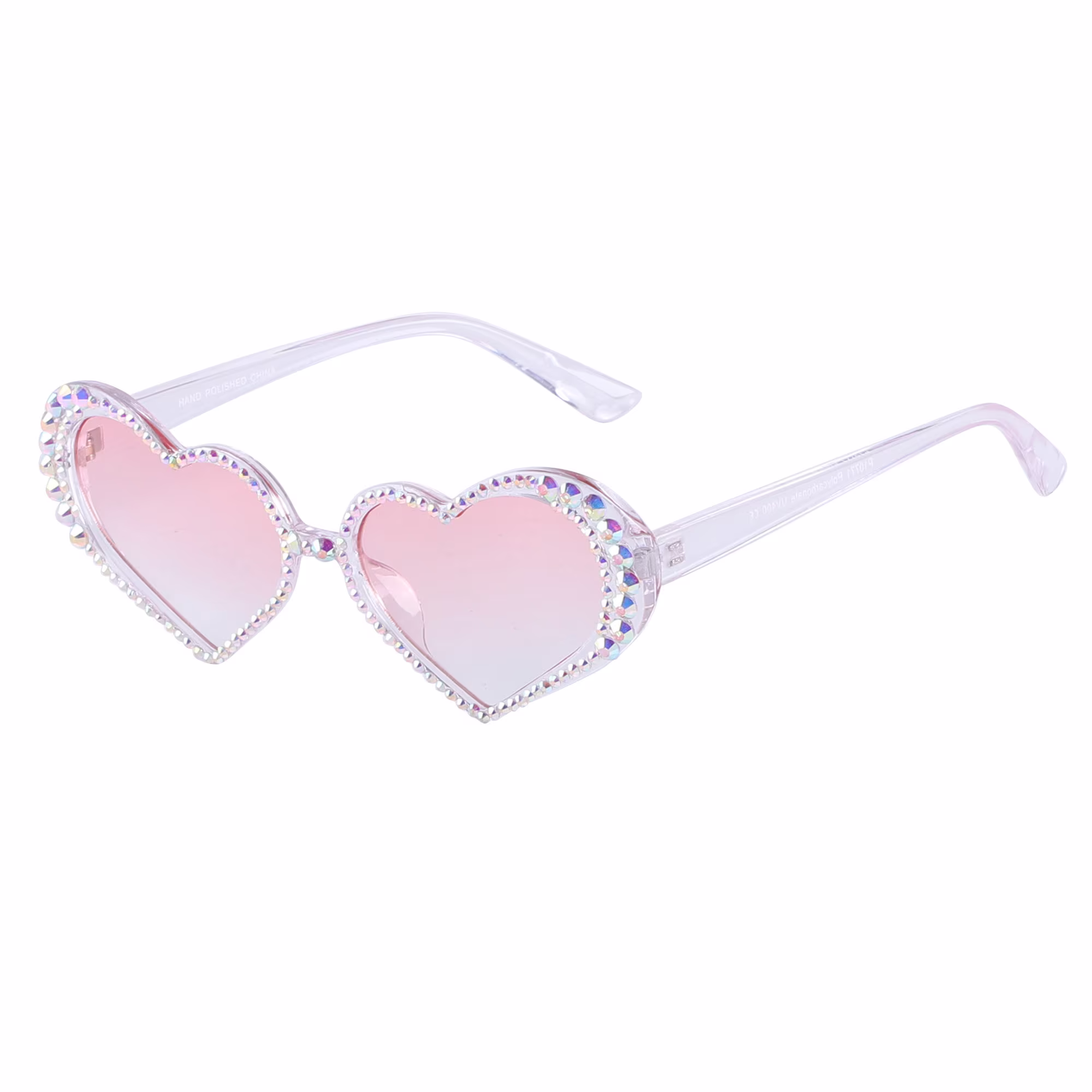 Heart Shaped Rhinestone Sunglasses Diamond Womens Oversized Cateye Translucent Colors Valentines