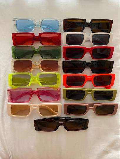 Vintage Retro Rectangular Y2K Sunglasses - Edgy Punk Clout Goggles For Parties, Raves, Halloween, Festivals, Cosplay