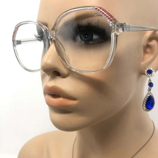 Vintage Oversize Eyeglasses Ladies Glasses Frame Clear Transparent Used Eyeglass Frames Retro