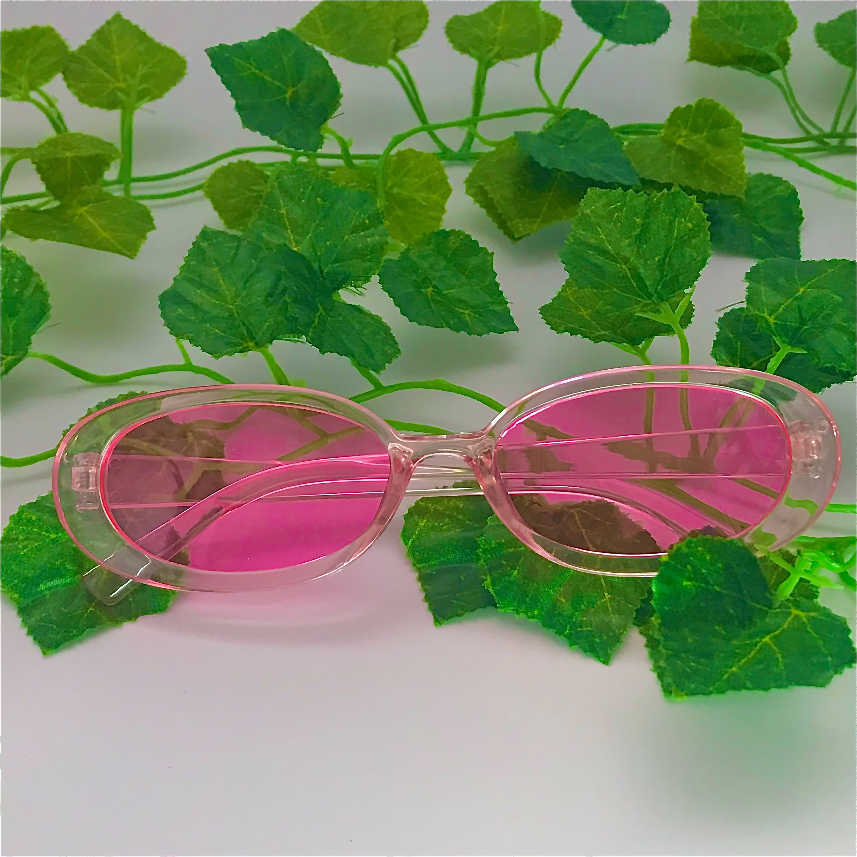 Clear Acrylic Pink Sunglasses - Soft Aesthetic Y2K Lesbian Earrings Fun Unusual Quirky Cute Funny Kawaii Rainbow Festival Summer