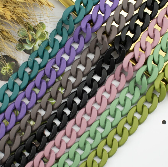 100Pcs Acrylic Chain Link/Resin Buckle/Acrylic Bag Assembly Buckle/Bag Decoration, Eyeglass Material