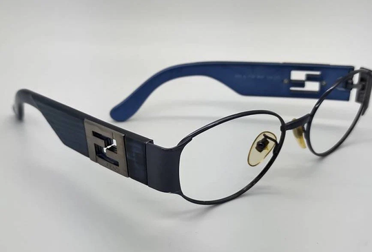 Vintage Fendi Blue Gunmetal Eyeglass Sunglass Frames Mod Sl7133 No Lenses