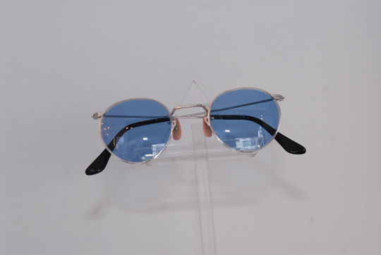 Fulvue Fashion Fresh Sunglasses, Metallic Pentoscopic Face With Blue Lenses Color, New-York Style, Made in Italy