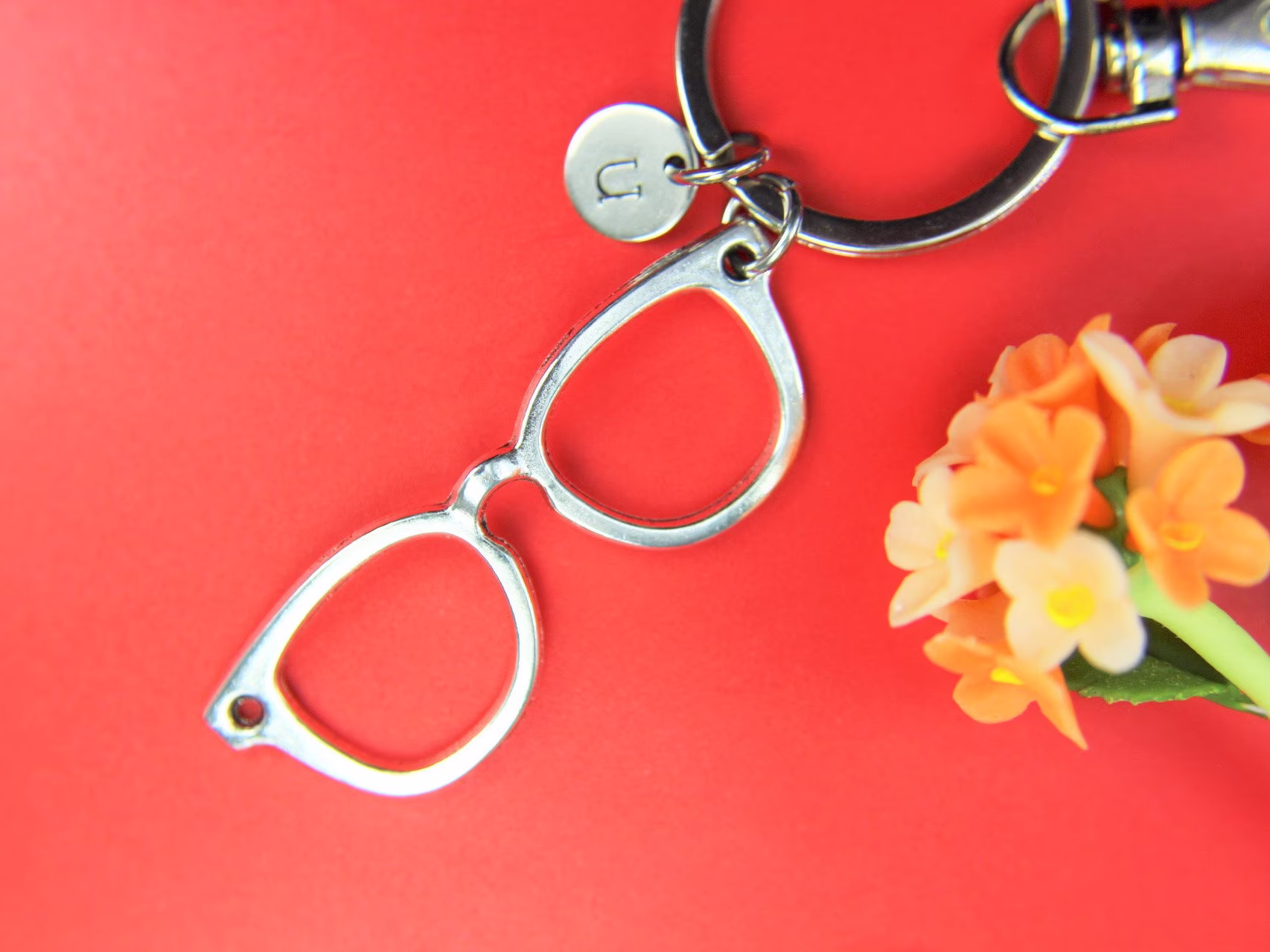 Big Glasses Necklace Silver Eyeglasses Jewelry Christmas Gift Valentine's Day Coworker Father's Personalized