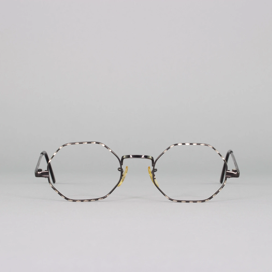 60S Vintage Eyeglasses | Black Octagonal Eyeglass Frame 1960S Hudson Optical Glasses Made in Usa Deadstock 1/20 12K Gold Filled