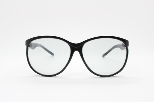 80S Vintage Oversized Cat Eye Sunglasses. Black Gloss Cateye Frame With Extremely Light Tone Smoke Glass Lenses. Women's 70S. Unused Nos