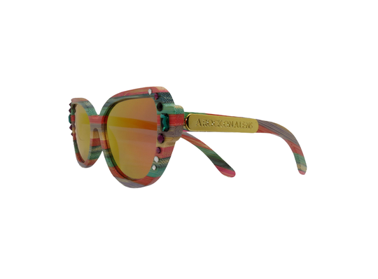 Tupelo - Handmade Wooden Unisex Sunglasses With Polarised Lenses & Swarovski Crystals. Hand Made in Melbourne, Australia