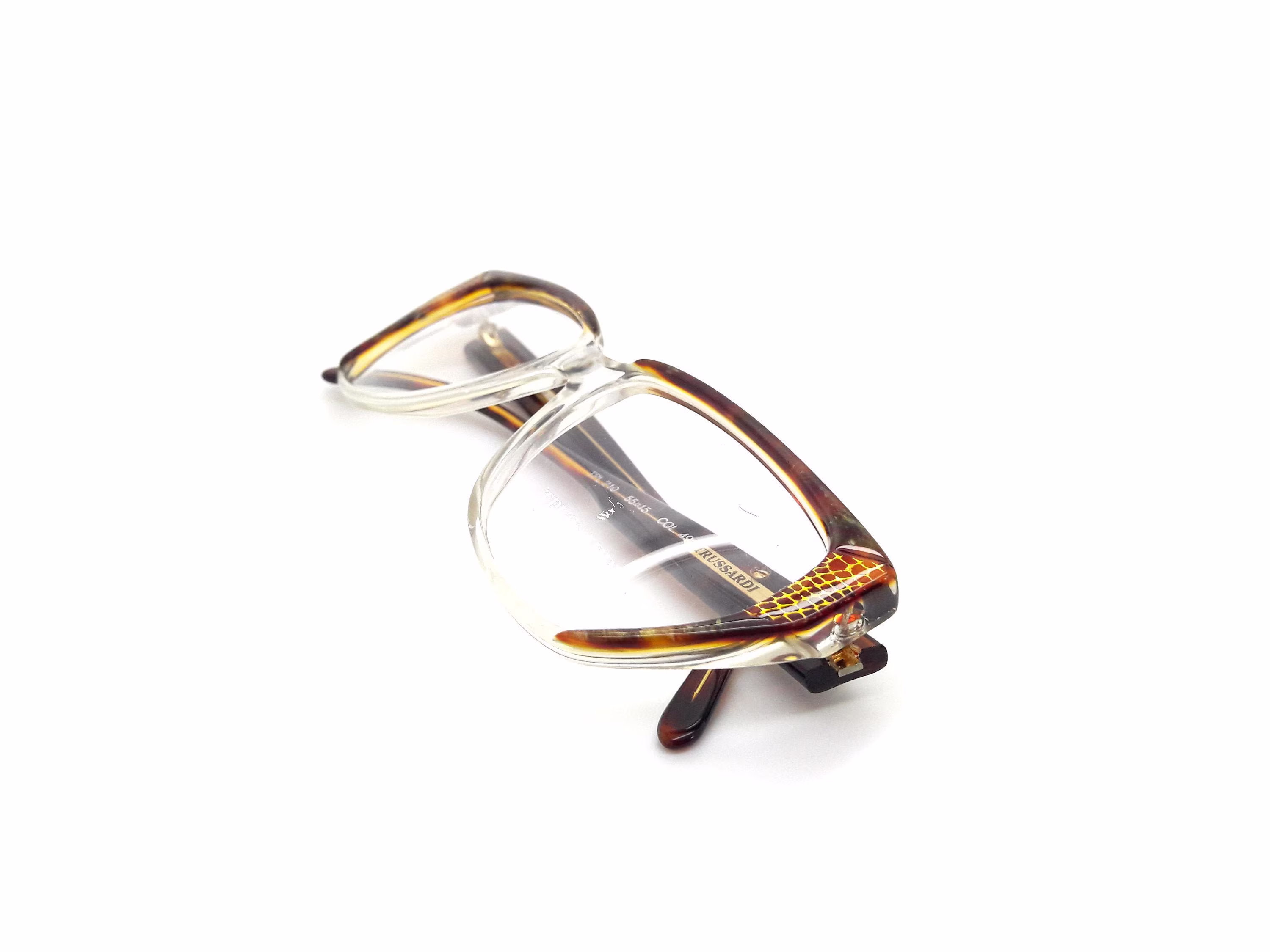 Vintage 80S Clear Cat Eye Glasses Frames // Trussardi Tpl 210 New Old Stock Eyeglasses For Women