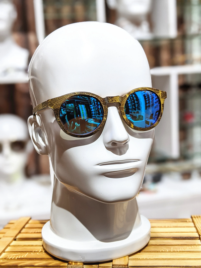 Real Leaf Round Sunglasses Bamboo Inside Prescription Glasses Groomsmen Proposal Eye Frames