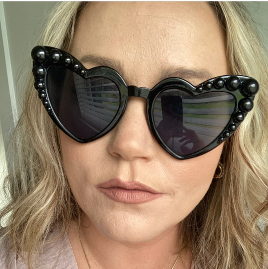 Black Heart Pearl Sunglasses