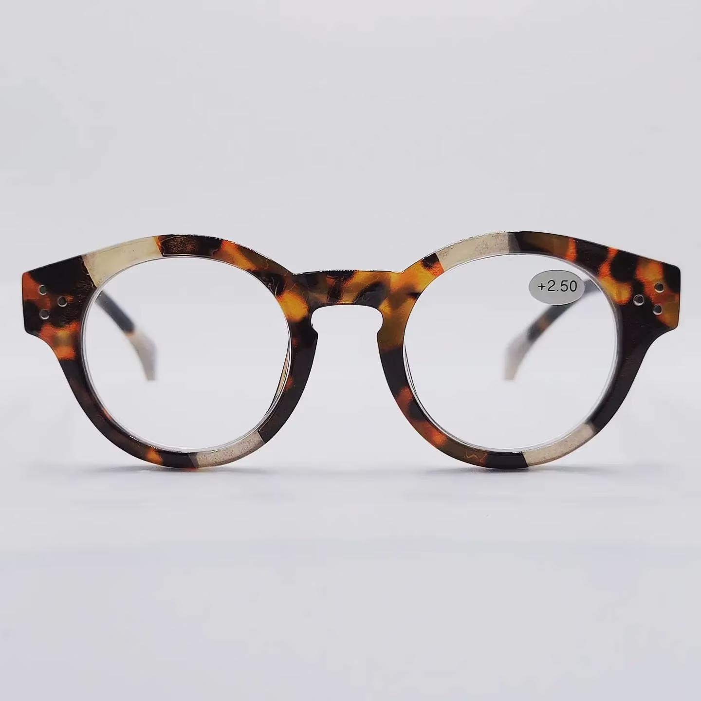 New Round Robust Reading Glasses Grey/White/Brown Tortoise, Very Neat Eyewear From French, Brand Karakaloop, Fashionable, Trendy, Stylish