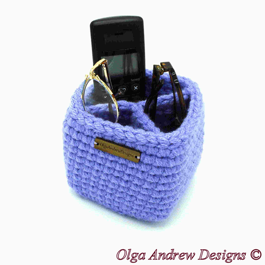 Square Large Half-Cross Divided Glasses/Phone/Remote Stand Holder, Glasses Nightstand Organizer, Cell Phone Holder, Olgaandrewdesigns