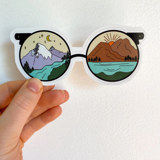 Mountain Sunglasses Sticker | Desert Mountains Outdoor Waterproof Hydroflask