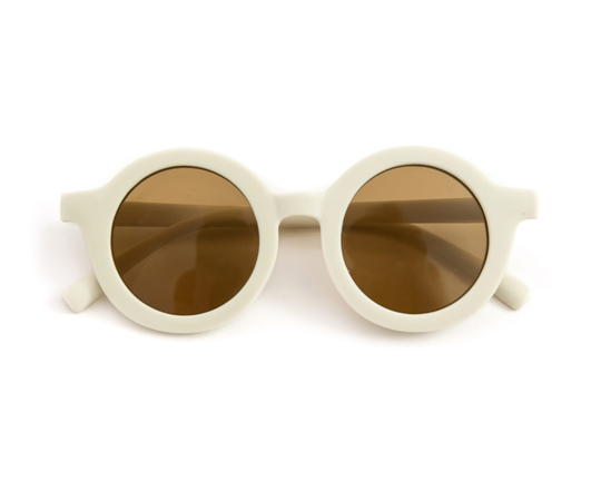 Kid's Sunglasses Retro Baby Cream Sunnies Toddler Little Girl Round Frame Kid