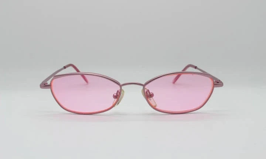 90S Vintage Sunglasses. Shocking Pink Lenses in Matching Slim Lightweight Metal Frame. Club Kids. Nos Y2K. 2000's Rave