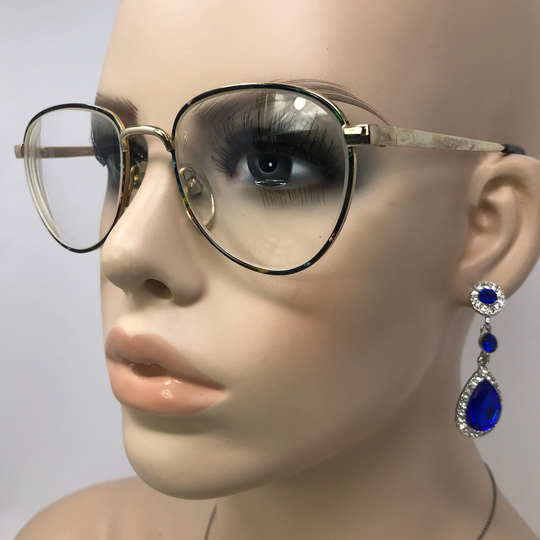 Vintage Ladies Eyeglasses Glasses Frame Black Gold Square Used Eyeglass Frames Retro