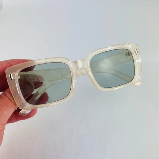Awesome Square Beige Marble Sunglasses Summer Fun