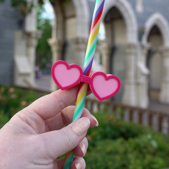Heart Sunglasses Straw Topper | Buddy Charm Decoration