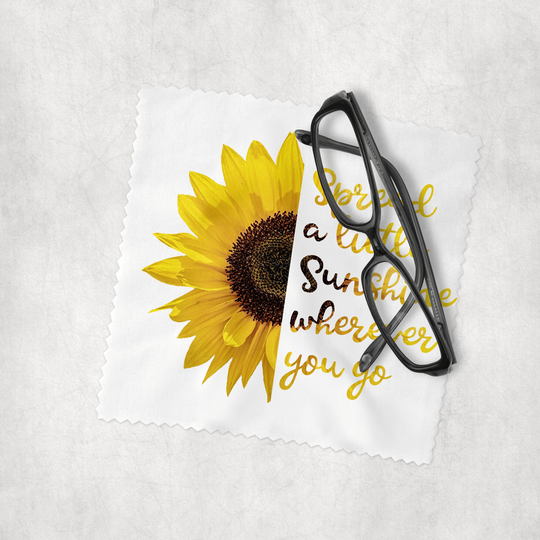 Sunflower Quote #4 - Microfiber Lens Cleaning Cloth For Eyeglasses, Cameras, Smartphones & All Screens