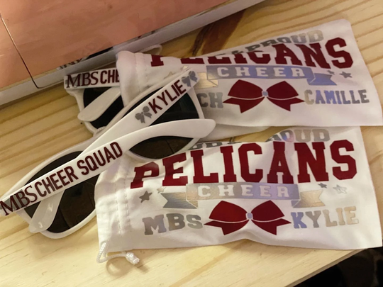 Team Sunglasses & Case - Cheer Squad Gifts Bachelorette Party Glasses Personalized
