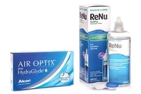 Air Optix Plus Hydraglyde (6 lenses) + ReNu MultiPlus 360 ml with case