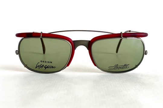 Vintage 1991 Massimo Iosa Ghini For Silhouette M9710 Clip-On Sunglasses - New Old Stock Made in Austria