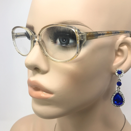 Vintage Look Gold Standard Gs100 Eyeglasses Glasses Frame Clear Oval Used Eyeglass Frames Retro