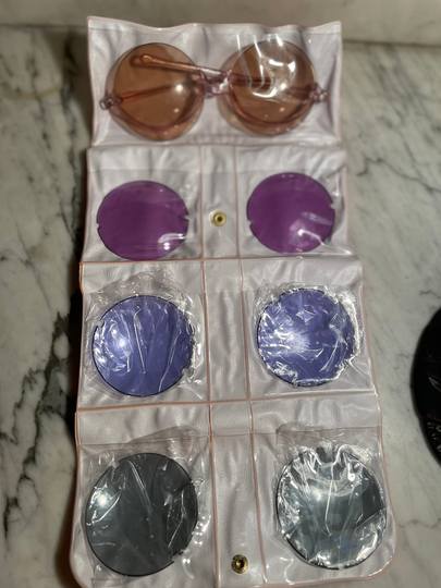 Vintage 60's Oversized Sunglasses With Interchangeable Colored Lenses Made in France