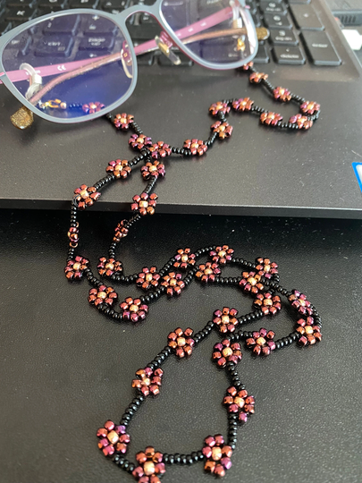 Daisy Eyeglasses Chain Glasses Purple Black Holder Sunglasses Floral Daisy Facemask Chain Universal Necklace Trend