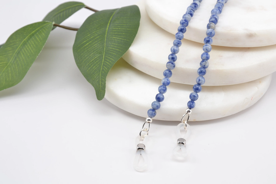 Gemstone Glasses Chain in Denim Lapis; Eyeglass Chain; Leash; Spectacles Holder; Gemstone; Optical