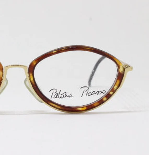 Paloma Picasso Vintage 80S Glasses Model 3767 Made in Austria. Tortoise Angular Oval Eyeglasses Frames. Prescription Spectacles. Unused Nos