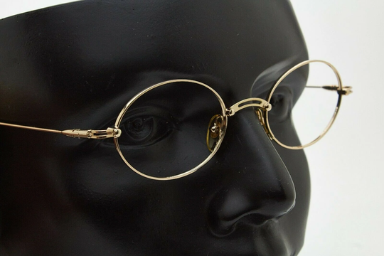 Vintage Eyewear Taxi 2120 46/20 Gold Plated Round Woman Frame Glasses Occhiali Sunglasses
