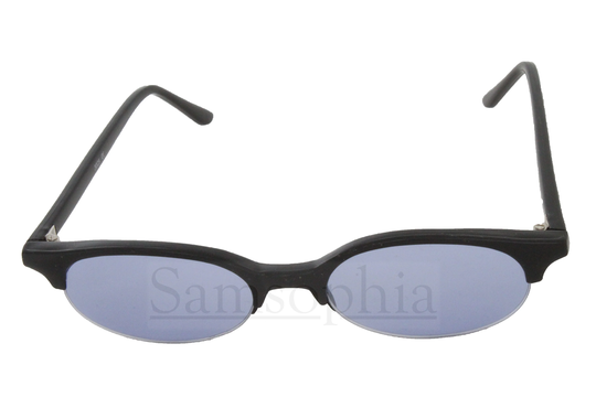 Small Adult High Quality Semi Rimless Sunglasses Blue Tinted Oval Lens. Uv400 Protection. Smcl042