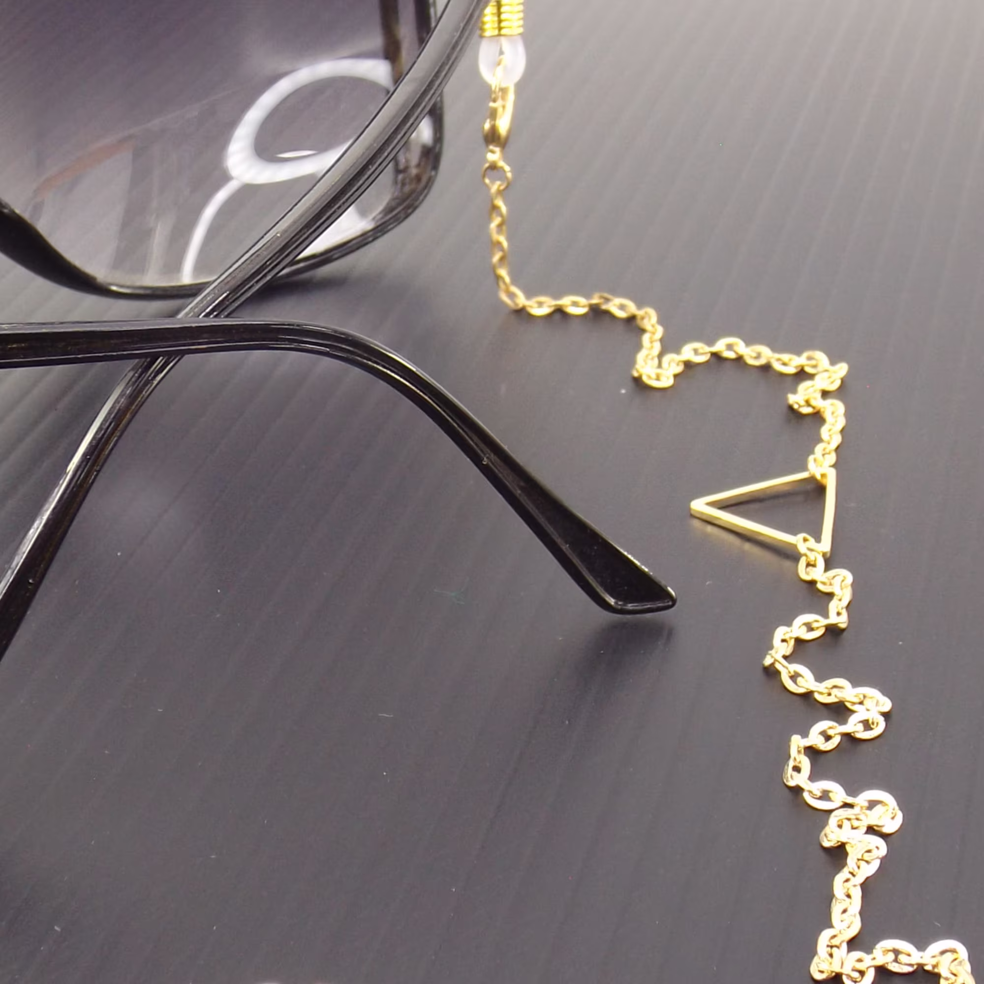 Gold Geometric Face Mask Lanyard Women | Eyeglass Chain Minimalist Necklace For Glasses Sunglasses Holder
