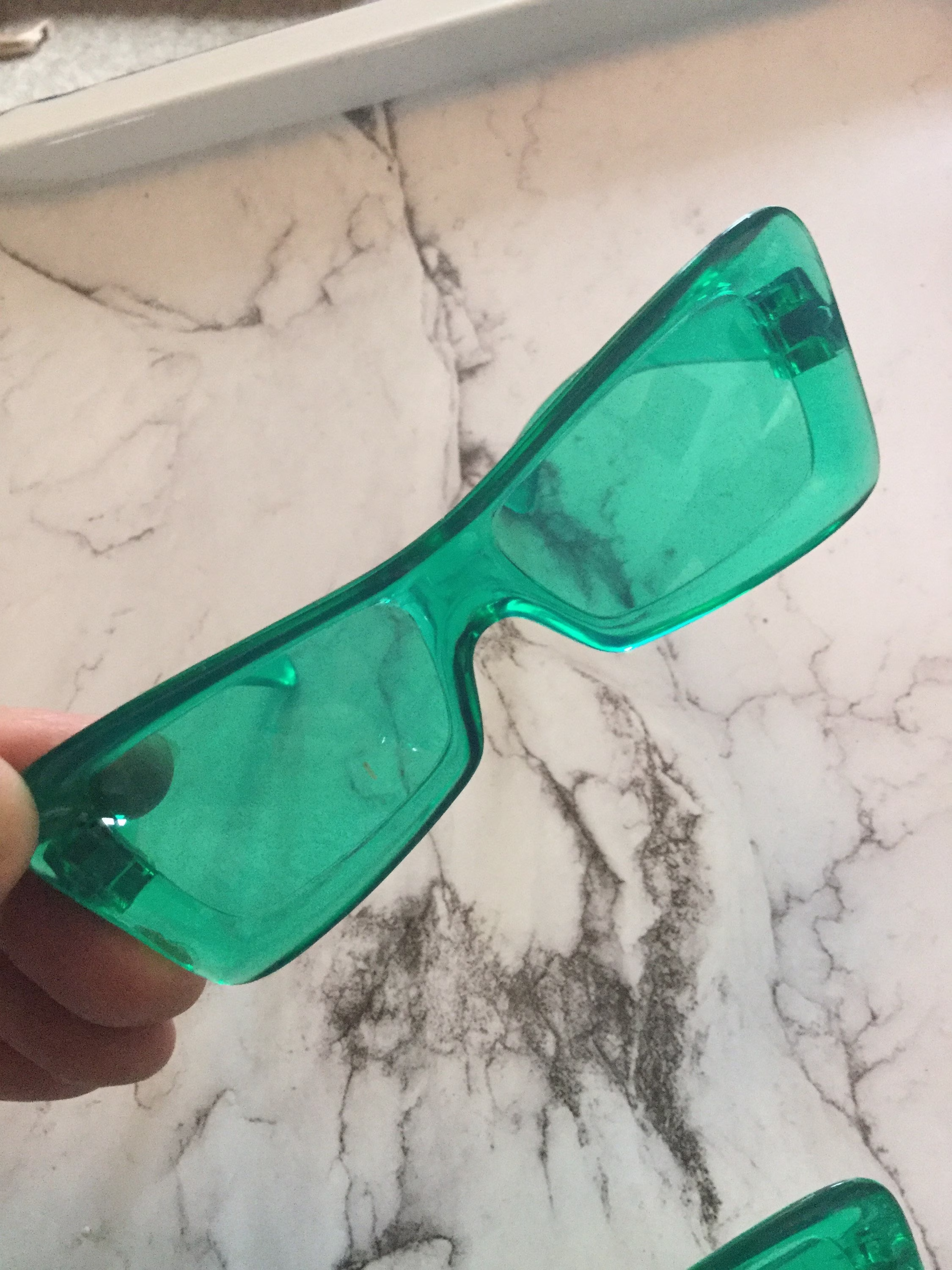 Childs Small True Vintage Retro 1960S Solflex Italy Children's Bright Green Sunglasses Sun Glasses