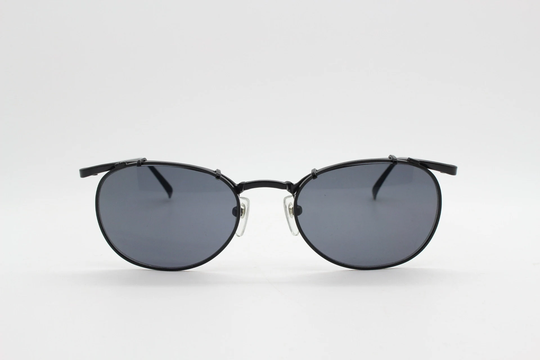 90's Vintage Oval Sunglasses. Dynamic Black Metal Tech Preying Mantis Style Frame. Unused Nos