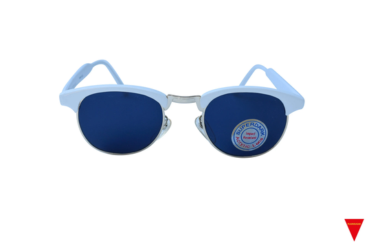 80's White Wayfarer Sunglasses Metal & Plastic Frame With Super Dark Lenses, Unworn Original Vintage Classic Style