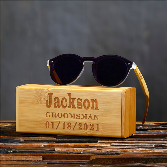Groomsmen Gifts, Personalized Sunglasses, Bamboo Wood Sunglasses