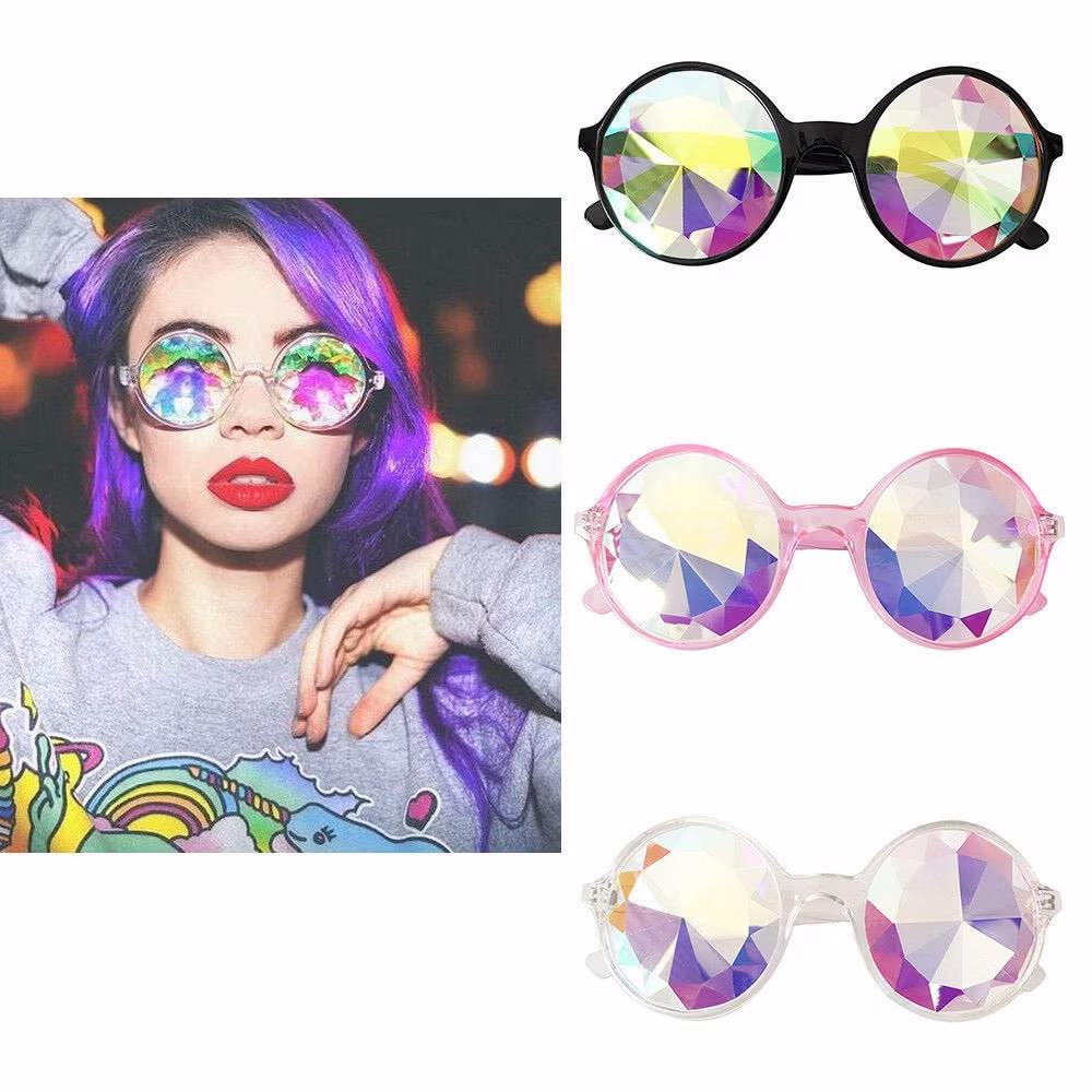 Kaleidoscope Glasses Rave Sunglasses Festival Diffracted Rainbow Hippy Retro