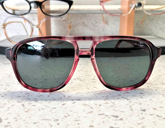 Vintage 1970S Double Bridged Unisex Sunglasses With Custom Made G15 Lenses Model "Walton-Sp