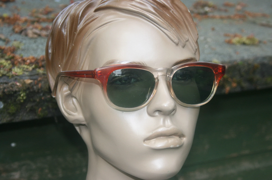 Vintage 60S Sunglasses, Reddish Brown/ Clear National Health Style Dark Glasses