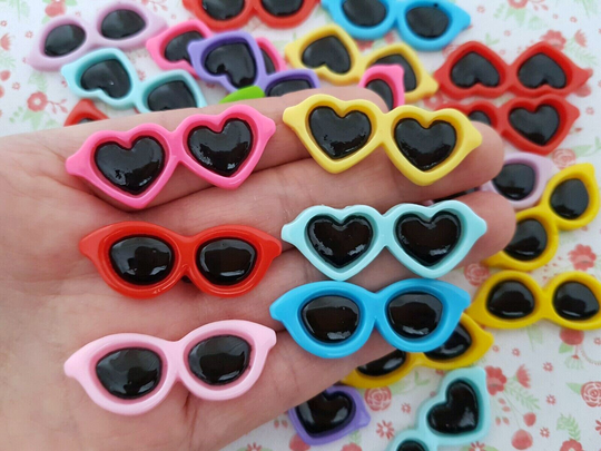 5/10 Assorted Sunglasses Flatback Resin Cabochon Decoden Craft Card Bow Charm Jewellery Diy UK | No Hook