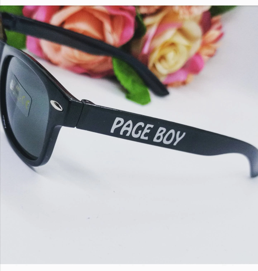 Page Boy Sunglasses, Ring Security Gift, Personalised Wedding, Fashion, Bearer, Flower Girl, Eyewear, Children, Childs, Custom Made