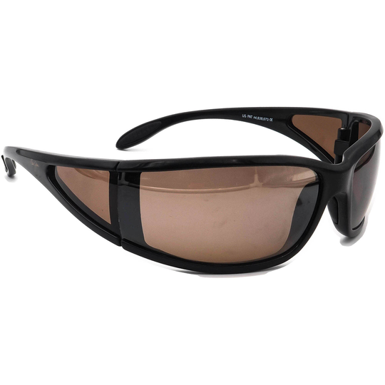 Maui Jim Rx Sunglasses Frame Only Mj-444-02 Black Wrap Japan 73 Mm