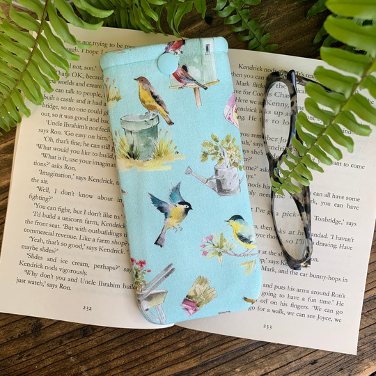 Handmade Bird Fabric Glasses Case Sunglasses Pouch Spectacle Gardeners Gift Idea